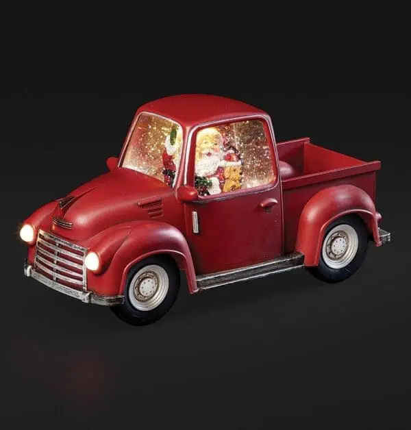 santa in red truck
