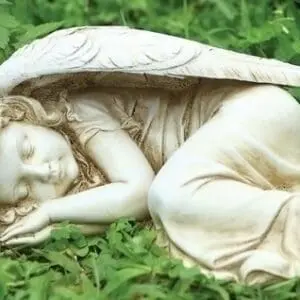 statue garden angel sleeping