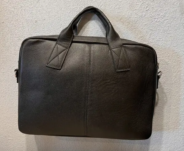 computer bag handmade genuine cowhide black