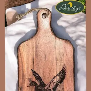 wall and tabletop art rustic pine "duck engraving"