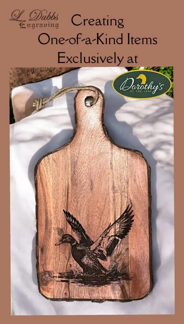 wall and tabletop art rustic pine "duck engraving"