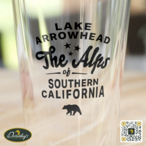 Photo of Lake Arrowhead 16oz Beer Pint With Alps of Southern California Design by