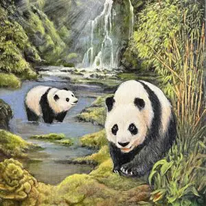 pandas with bamboo