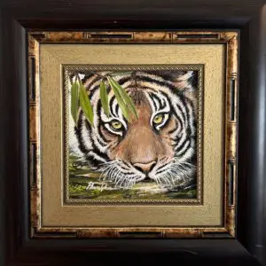 Photo of Tiger With Bamboo