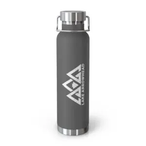 lake arrowhead 22oz vacuum insulated water bottle with three peaks arrowhead design