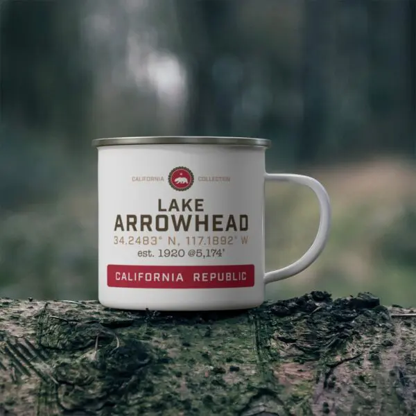 lake arrowhead camping mug from the signature california collection