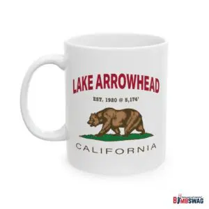 lake arrowhead coffee mug with exclusive california bear artwork