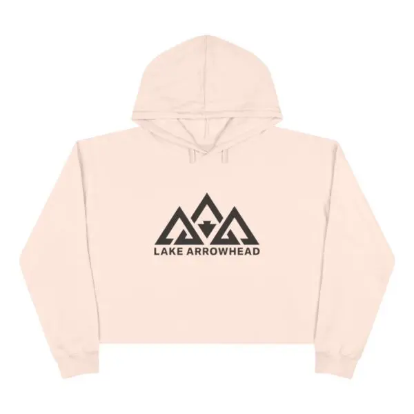 lake arrowhead premium crop top hoodie with three peak design