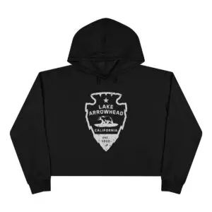 lake arrowhead premium cropped hoodie with signature arrowhead california flag design