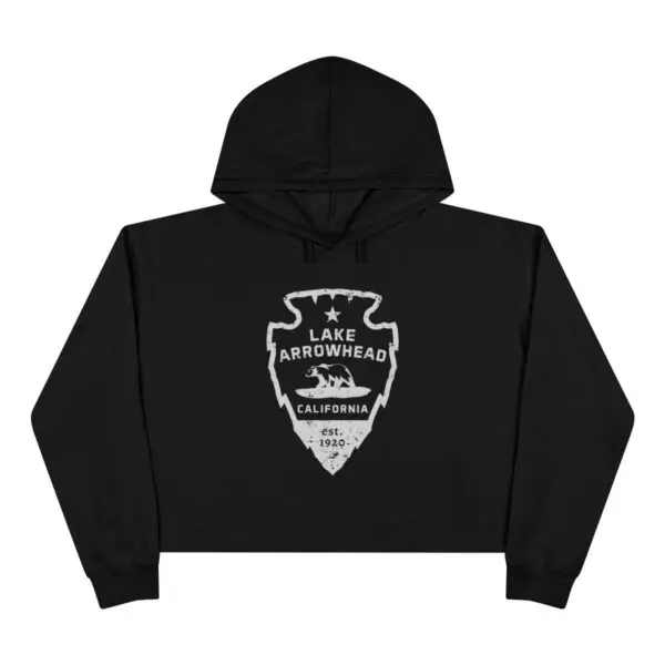 lake arrowhead premium cropped hoodie with signature arrowhead california flag design