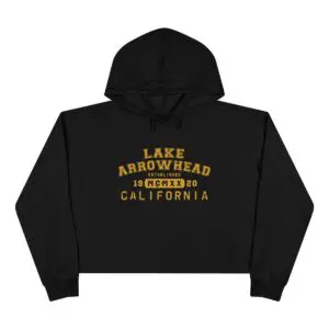 lake arrowhead cropped hoodie with collegiate 1920 roman numerals design