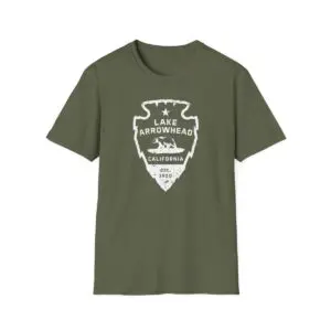 lake arrowhead signature arrowhead ca flag t shirt