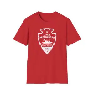 lake arrowhead signature arrowhead ca flag t shirt