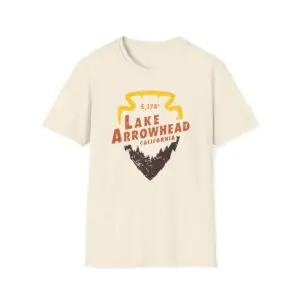 Photo of Lake Arrowhead Unisex Soft Style t Shirt With Our Signature Arrowhead Shape