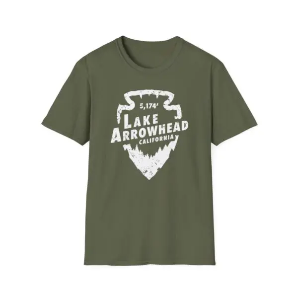 Photo of Lake Arrowhead Unisex Soft Style t Shirt With Our Signature Arrowhead Shape