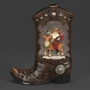 Photo of 137125 1 on the Snow Globe TV Santa in Sled with Reindeer in Forest Scene |