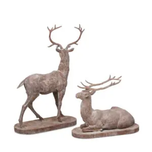 cast iron estate stags, set of 2
