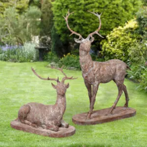 cast iron estate stags, set of 2