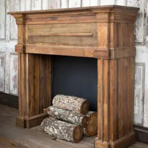 reclaimed pine fireplace mantel