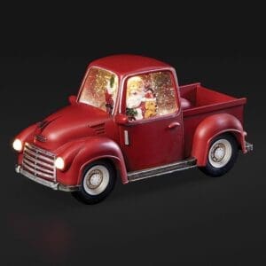 santa in red truck