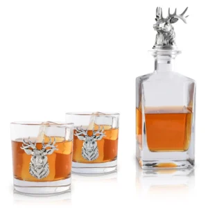 elk head liquor decanter tall