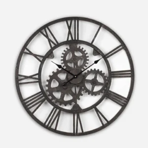 wall clock wrought iron antique