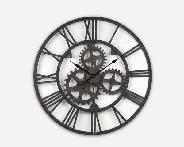 wall clock wrought iron antique
