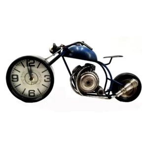 table/shelf clock motorcycle blue clock