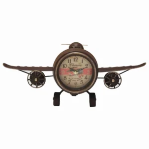 table/shelf clock rustic vintage airplane table/shelf clock