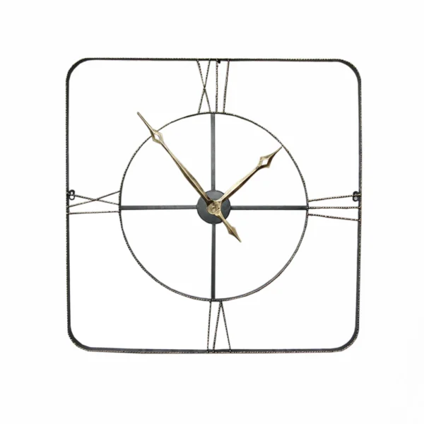 wall clock square wrought iron antique clock