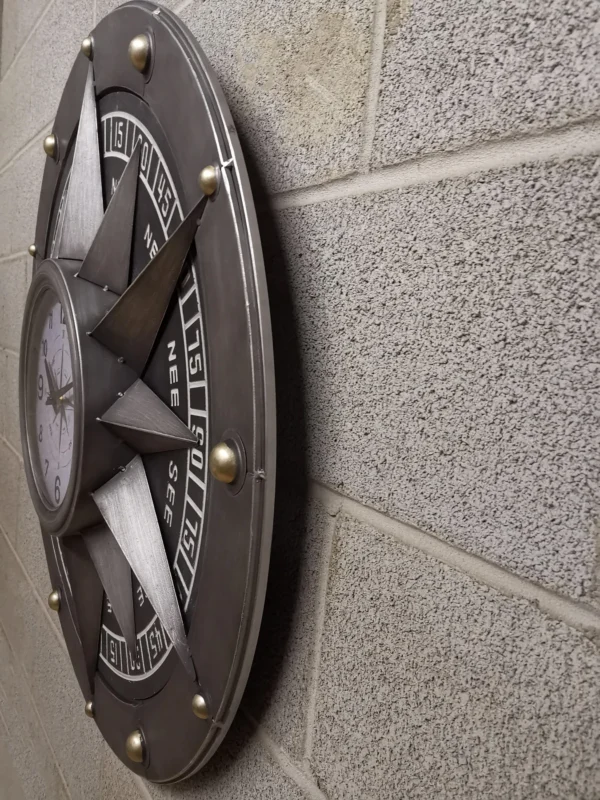 wall clock compass metal wall clock