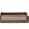 wood tray with faux bois handles