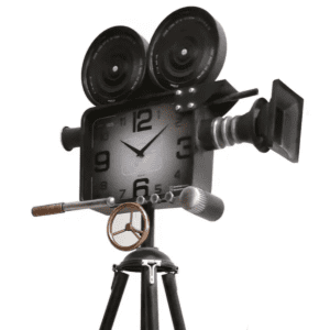 Photo of Miniature Vintage Movie Camera Novelty Clock on the Decanters | Dorothy's at the