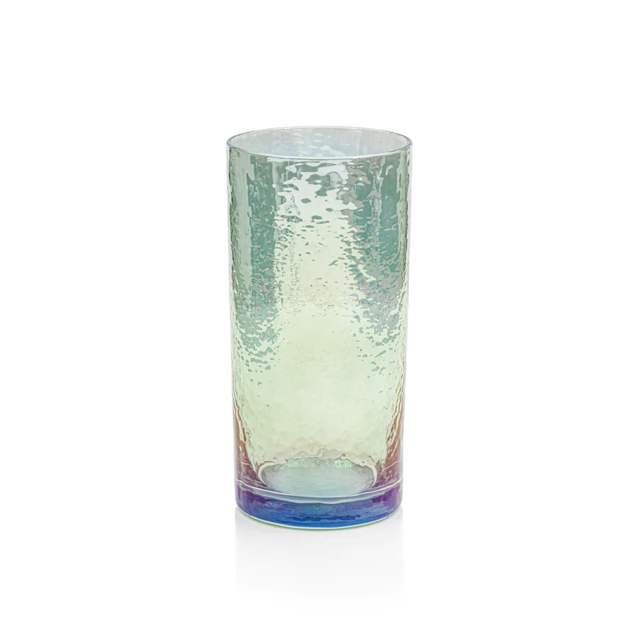 aperitivo highball glass luster blue by zodax ch 6560 001