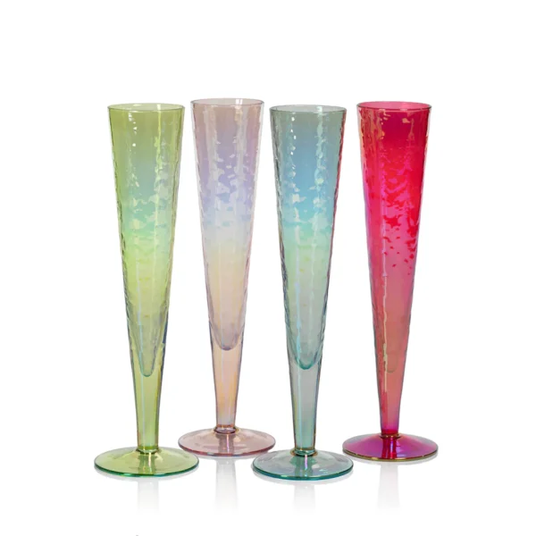 aperitivo slim champagne flute glass in a variety of colors by zodax