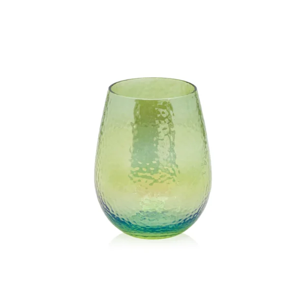 aperitivo stemless all purpose luster green glass by zodax ch 6562