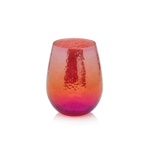 aperitivo stemless all purpose luster red glass by zodax ch 6565