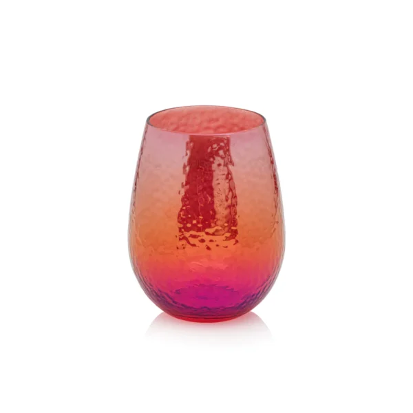 aperitivo stemless all purpose luster red glass by zodax ch 6565