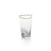 aperitivo triangular highball glass clear with gold rim ch 5719 by zodax 01