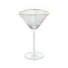 aperitivo trianular martini glass with luster finish and gold rim by zodax ch 5613