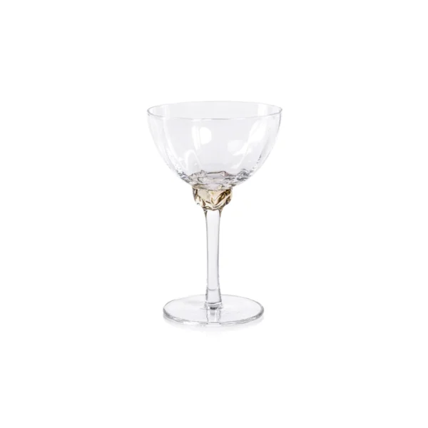colette optic martini cocktail glass in light amber by zodax ch 7258