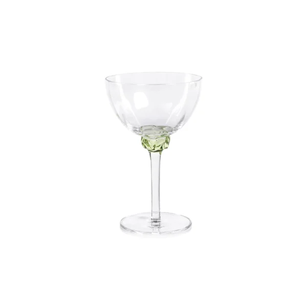 colette optic martini cocktail glass in lime by zodax ch 7261