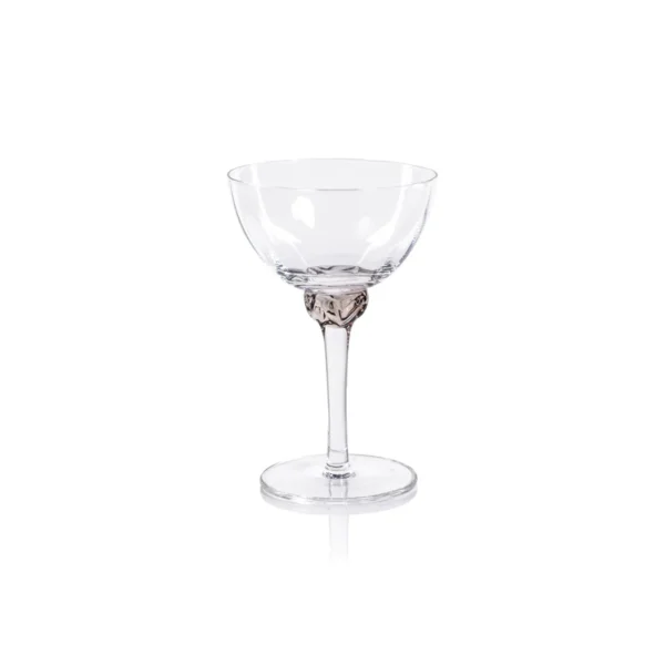 colette optic martini cocktail glass in smoky gray by zodax ch 7265