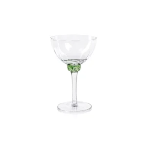 colette optic martini cocktail glass in verdant green by zodax ch 7264