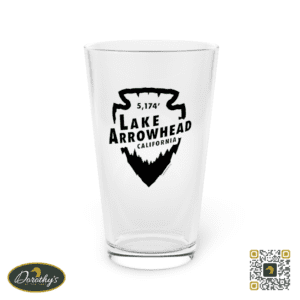 Photo of Lake Arrowhead 16oz Beer Pint With Signature Arrowhead Design And Elevation on