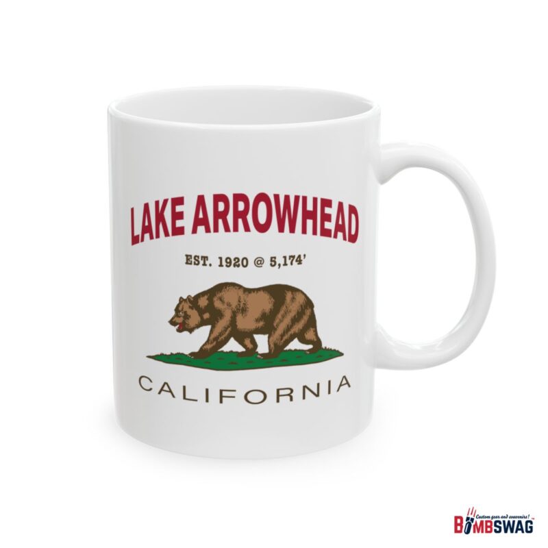 lake arrowhead coffee mug with exclusive california bear artwork