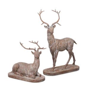 cast iron estate stags, set of 2