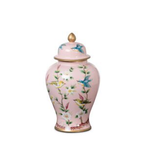 Photo of Ceramic Pink Bird Ginger Jar Small on the Aperitivo Triangular Champagne Flute